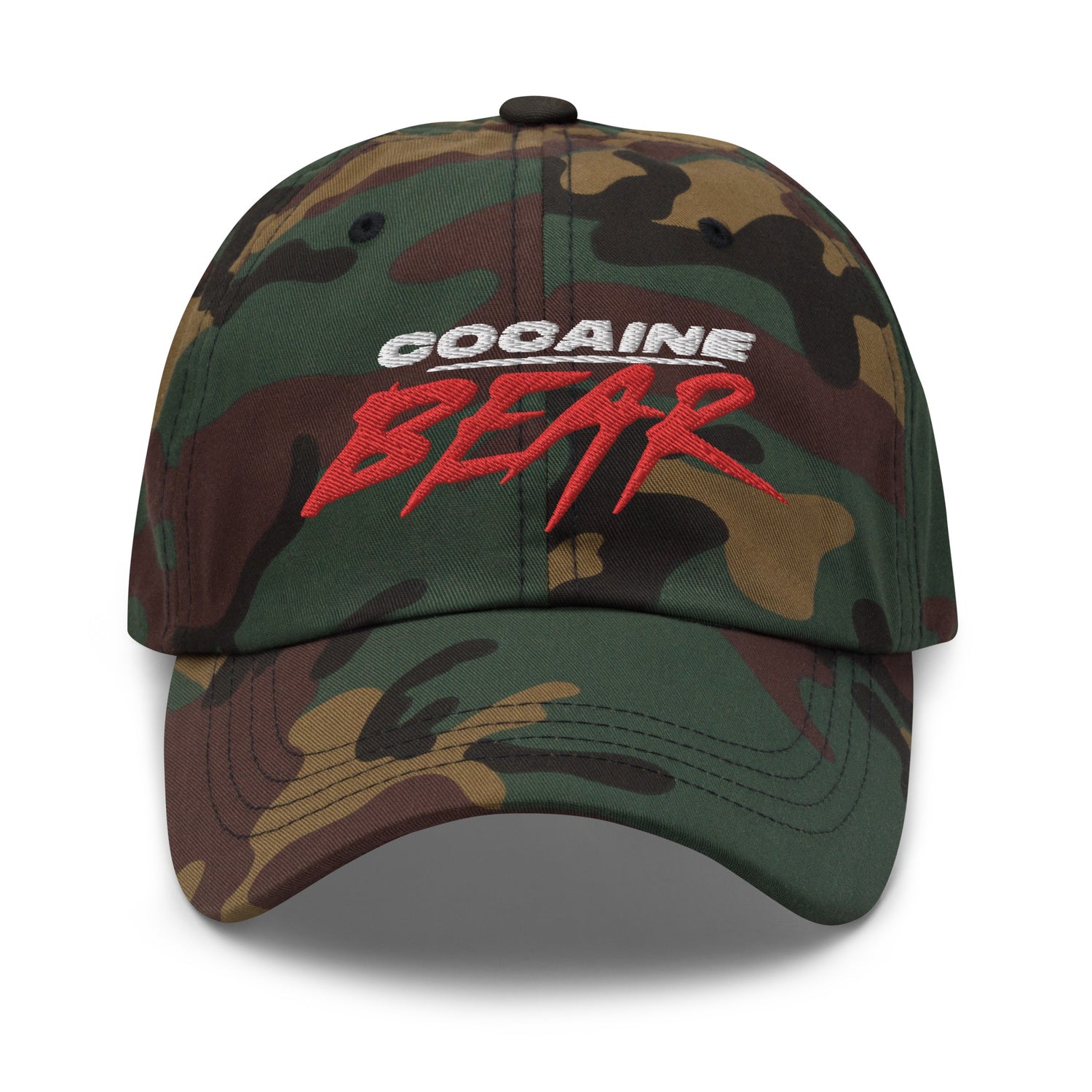 Cocaine Bear Logo Camo Dad Hat