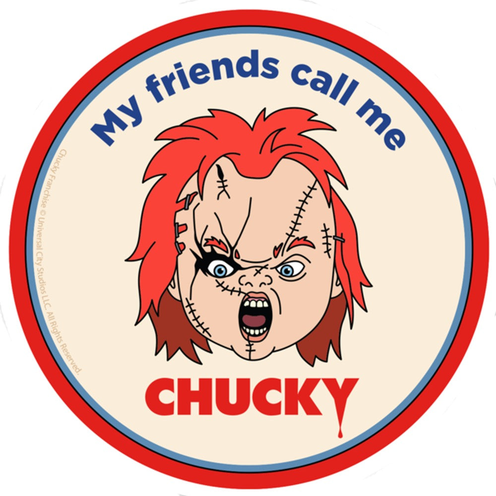 Chucky My Friends Call Me Chucky Sticker – NBC Store