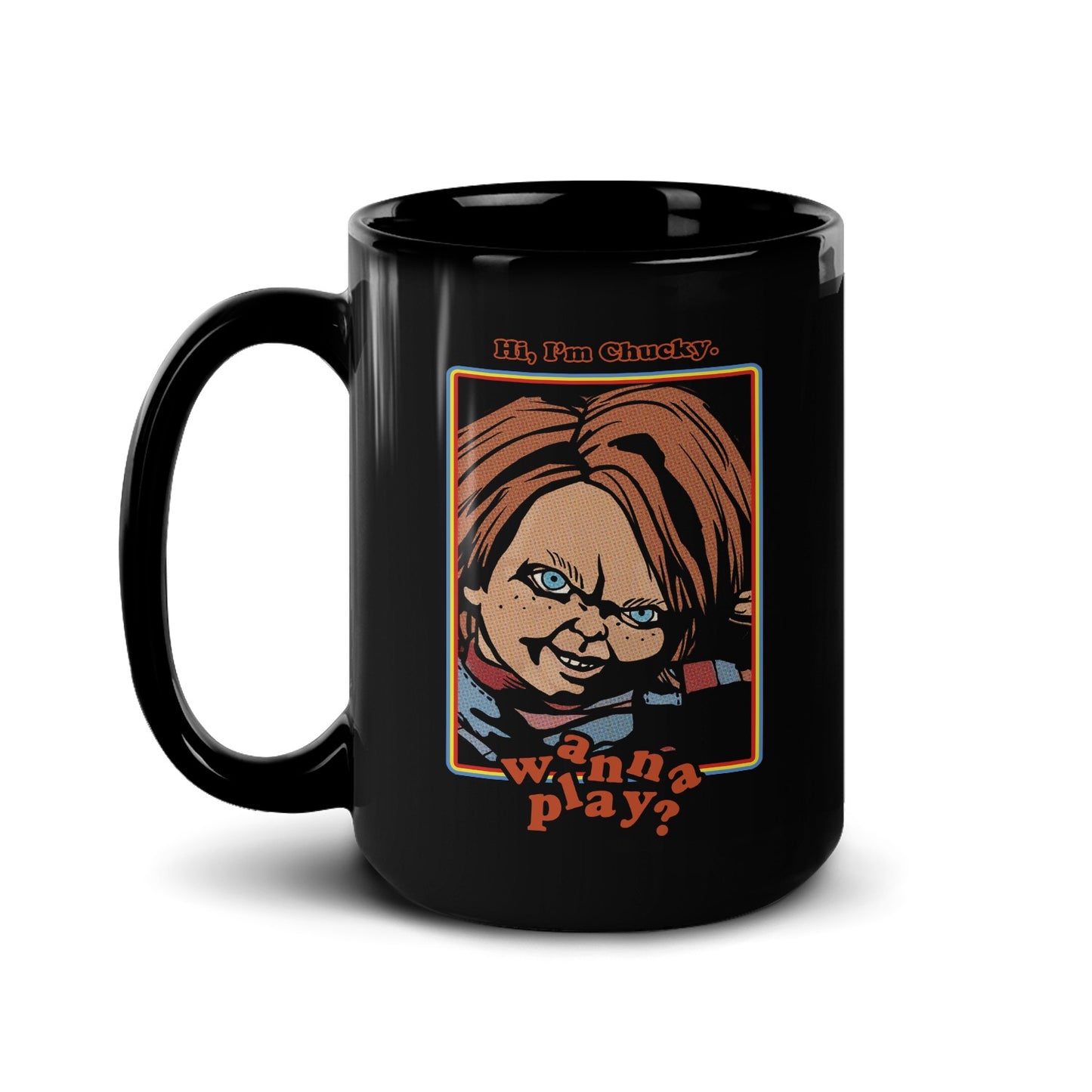 Chucky Wanna Play Black Mug
