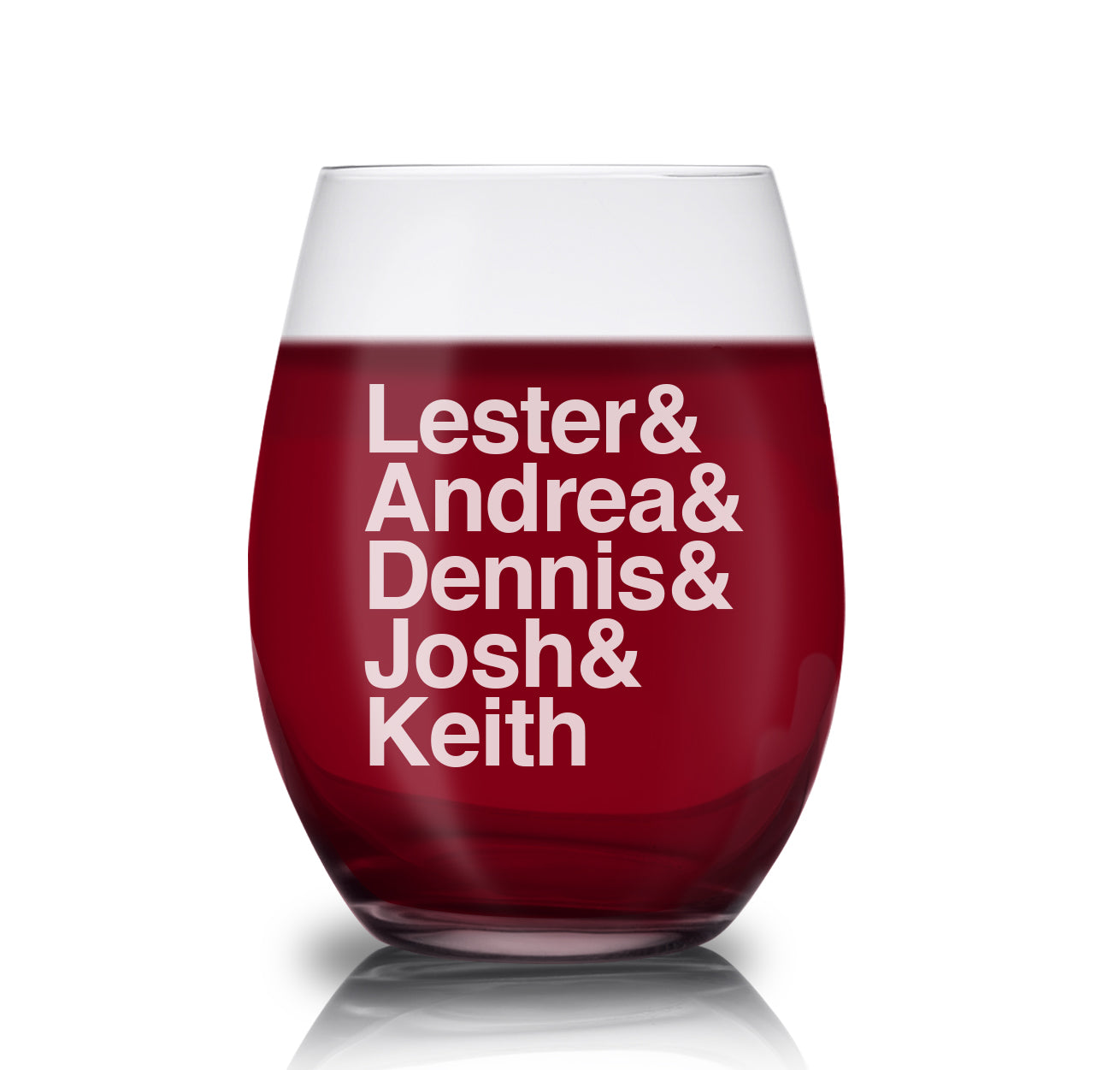 DATELINE Ampersand Laser Engraved Stemless Wine Glass
