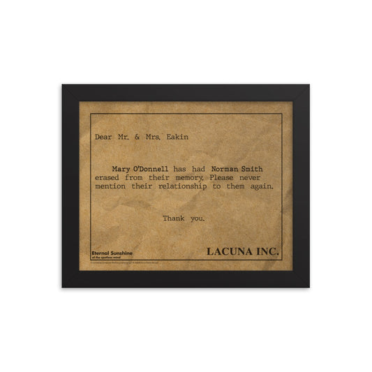 Eternal Sunshine of the Spotless Mind Personalized Framed Print