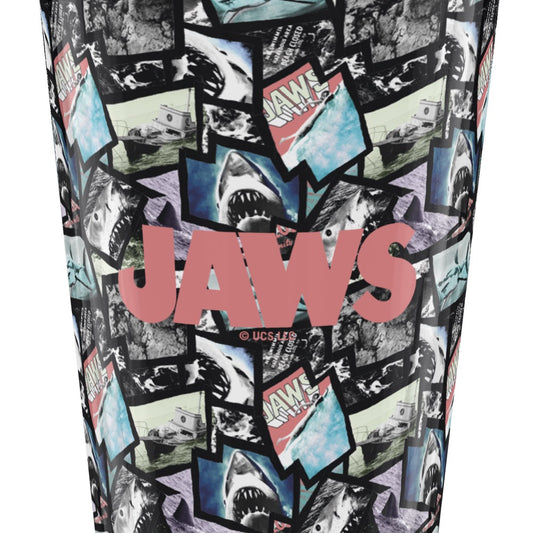 Jaws Collage Pattern Wrapped Pint Glass