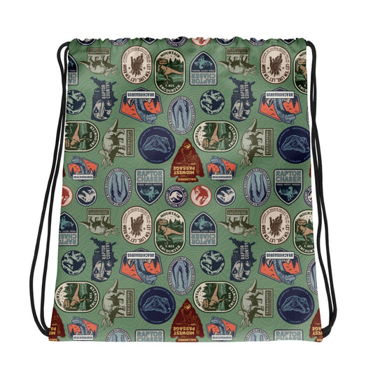Jurassic Park National Parks Pattern Drawstring Bag