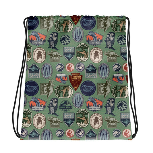 Jurassic Park National Parks Pattern Drawstring Bag