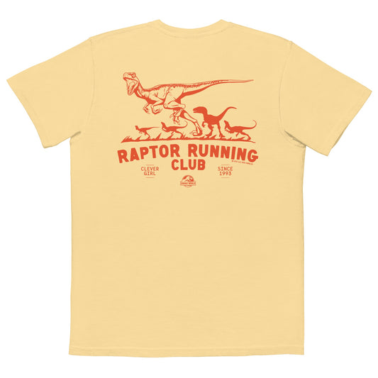 Jurassic World Raptor Running Club Comfort Colors Pocket T-Shirt