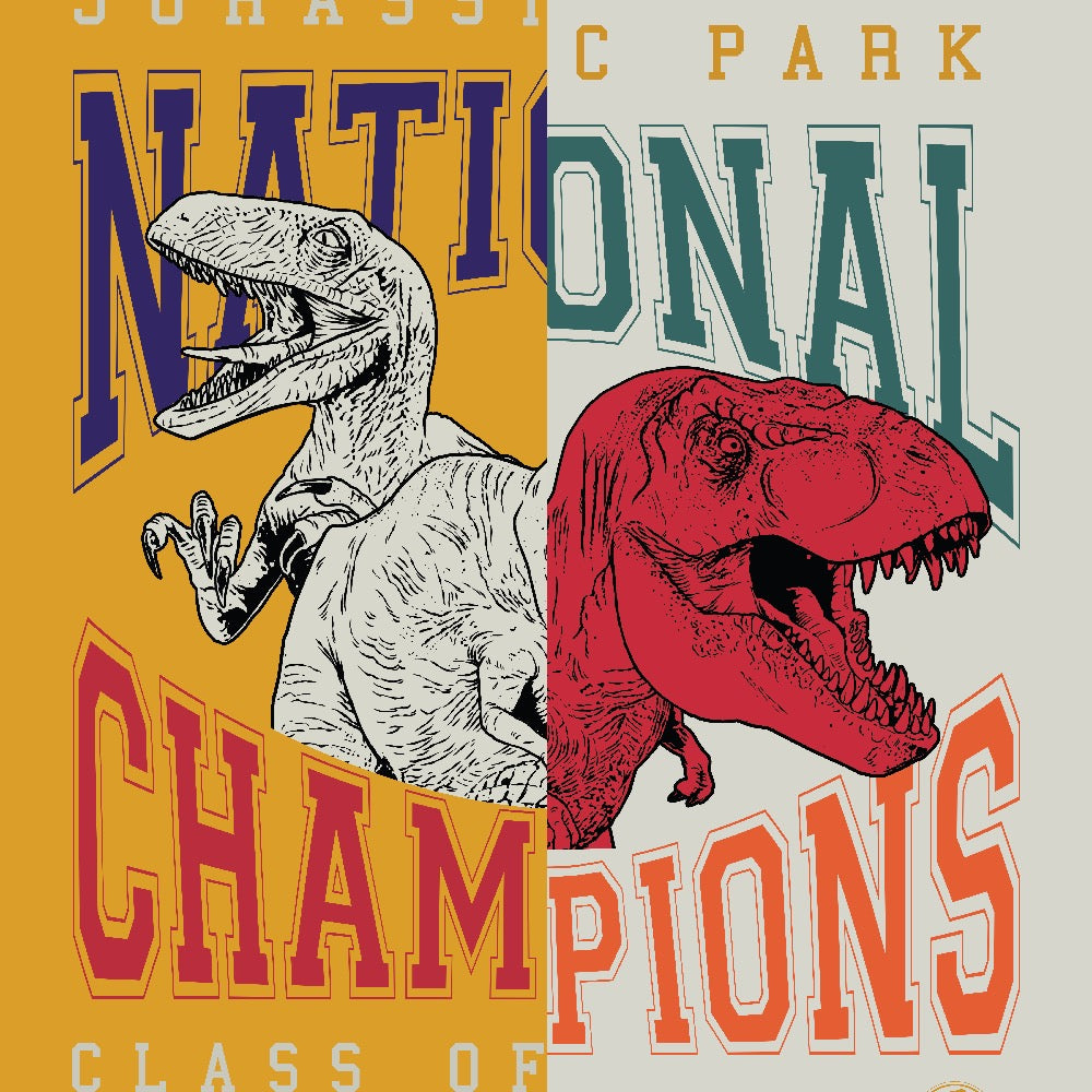 Jurassic Park Retro Varsity National Champions Poster