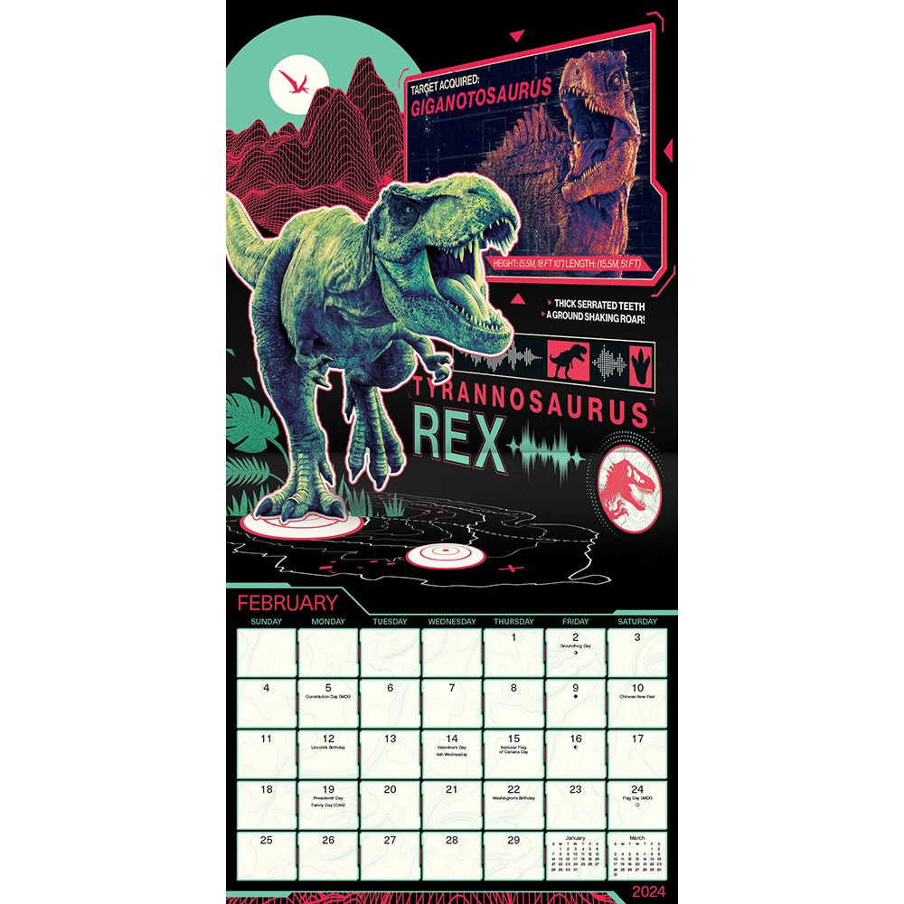 Jurassic World 16-Month 2024 Wall Calendar