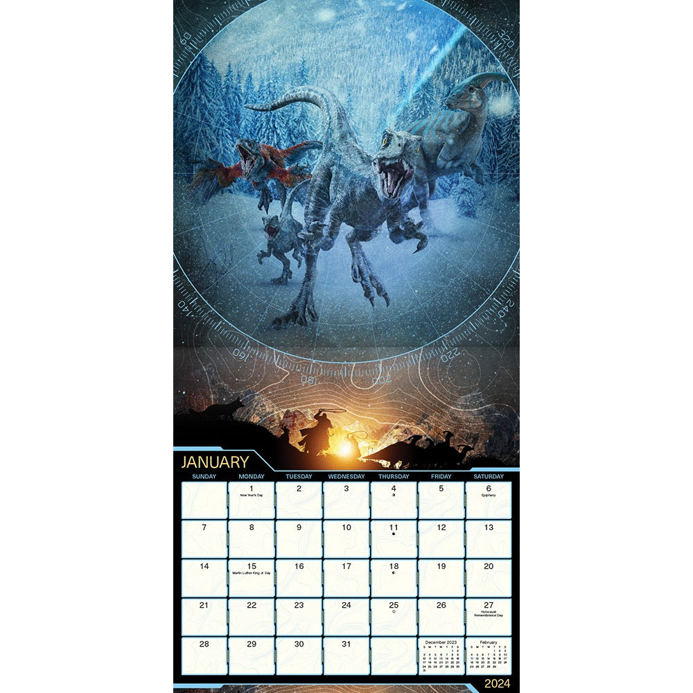 Jurassic World 16-Month 2024 Wall Calendar