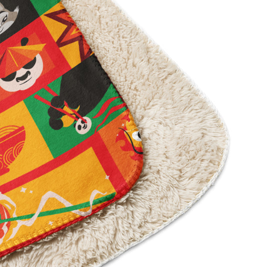 Kung Fu Panda 4 Patterened Sherpa Blanket