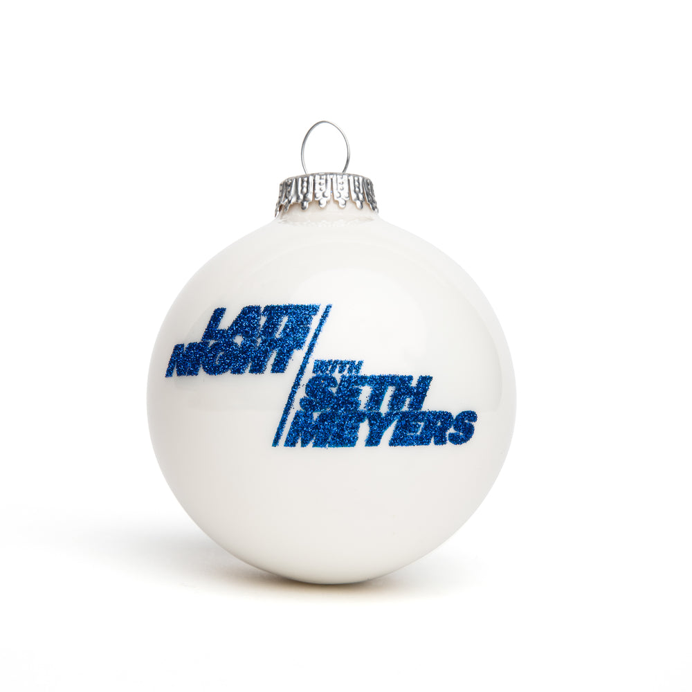 Late Night With Seth Meyers Logo Blue Glitter Ornament
