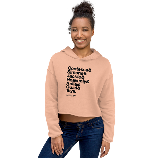 Married to Medicine Names Ampersand Women's Fleece Crop Hooded Sweatshirt