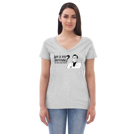 Why Is This Happening? The Chris Hayes Podcast Key Women's V-Neck T-Shirt