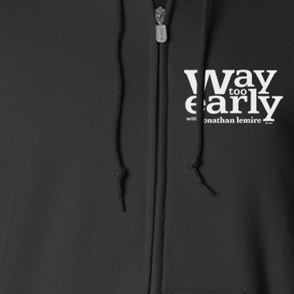 Way Too Early With Jonathan Lemire Logo Fleece Zip-Up Hooded Sweatshirt