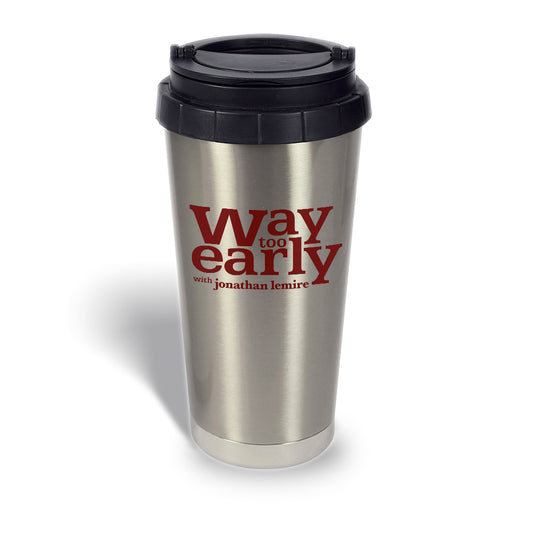 Way Too Early With Jonathan Lemire Logo 16 oz Stainless Steel Thermal Travel Mug