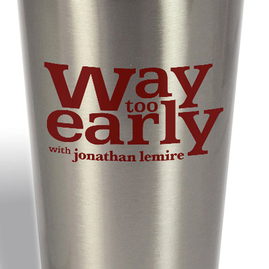 Way Too Early With Jonathan Lemire Logo 16 oz Stainless Steel Thermal Travel Mug