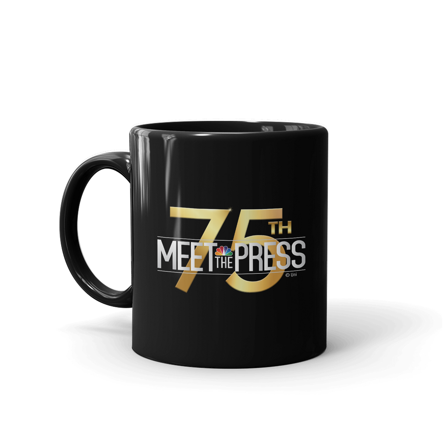 Meet The Press: 75th Anniversary Logo Black Mug