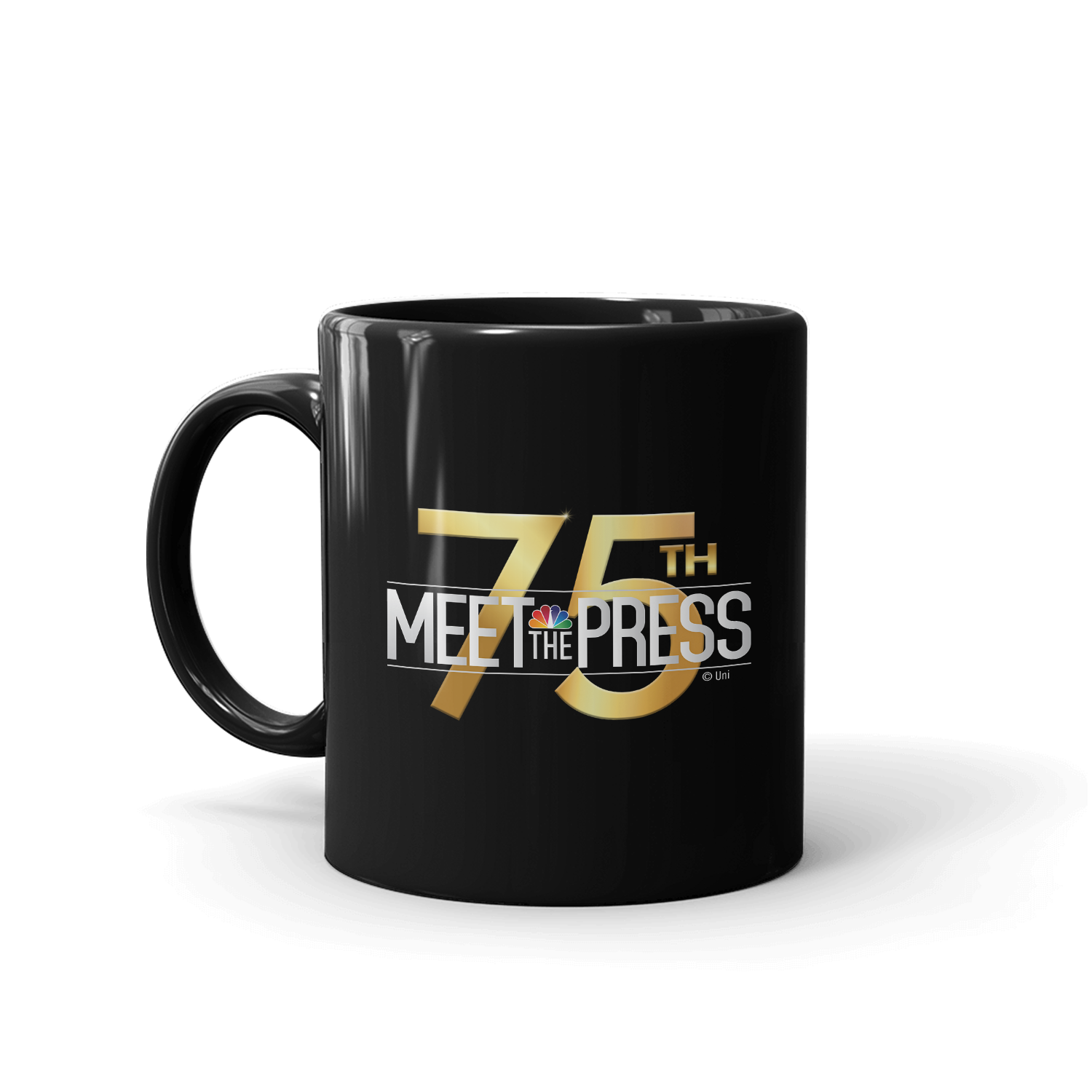 Meet The Press: 75th Anniversary Logo Black Mug