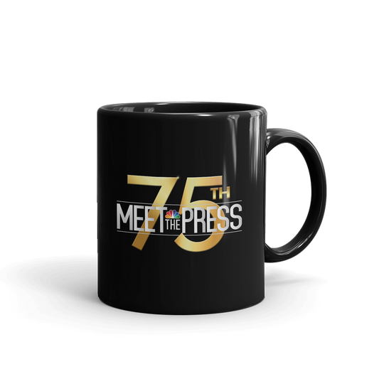 Meet The Press: 75th Anniversary Logo Black Mug