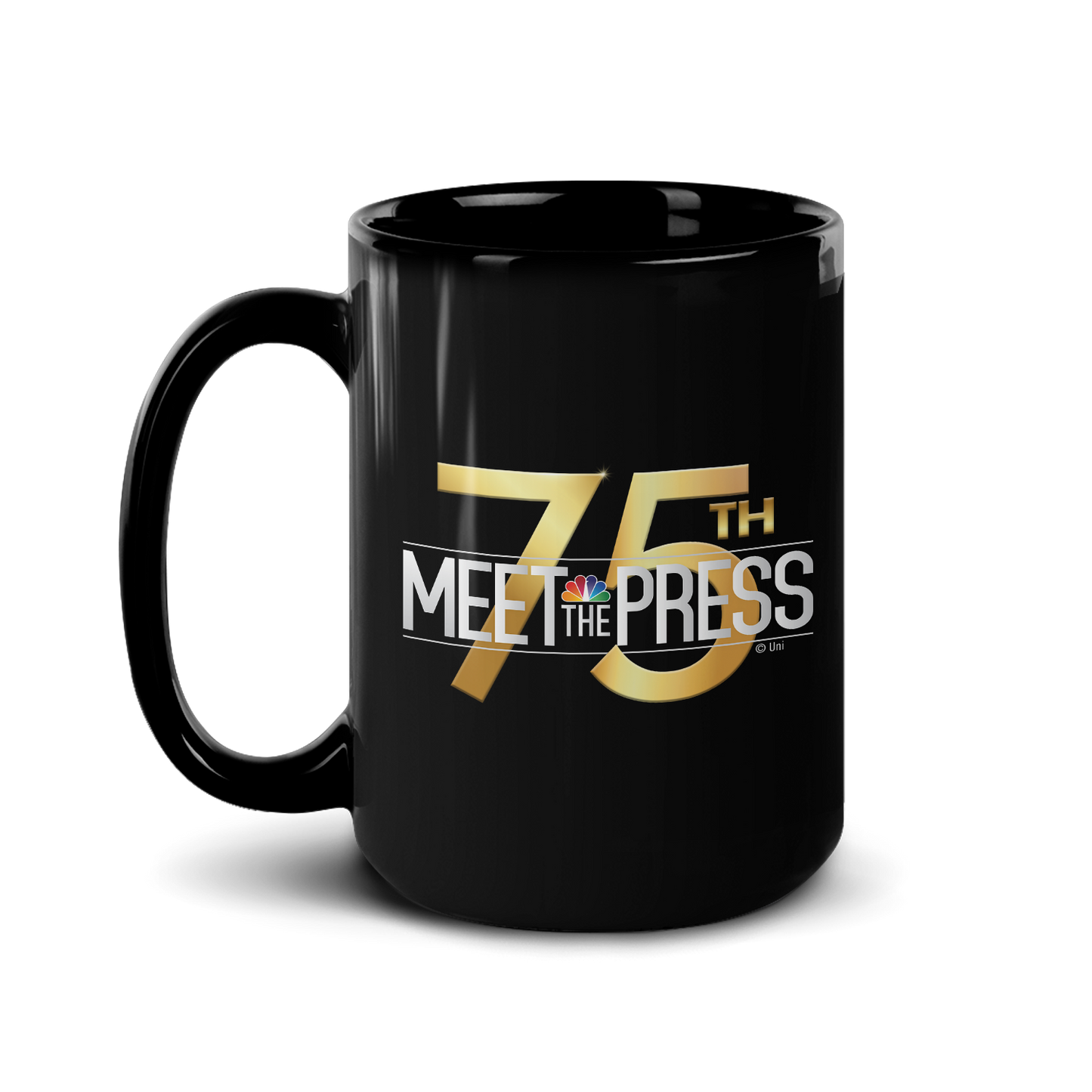 Meet The Press: 75th Anniversary Logo Black Mug