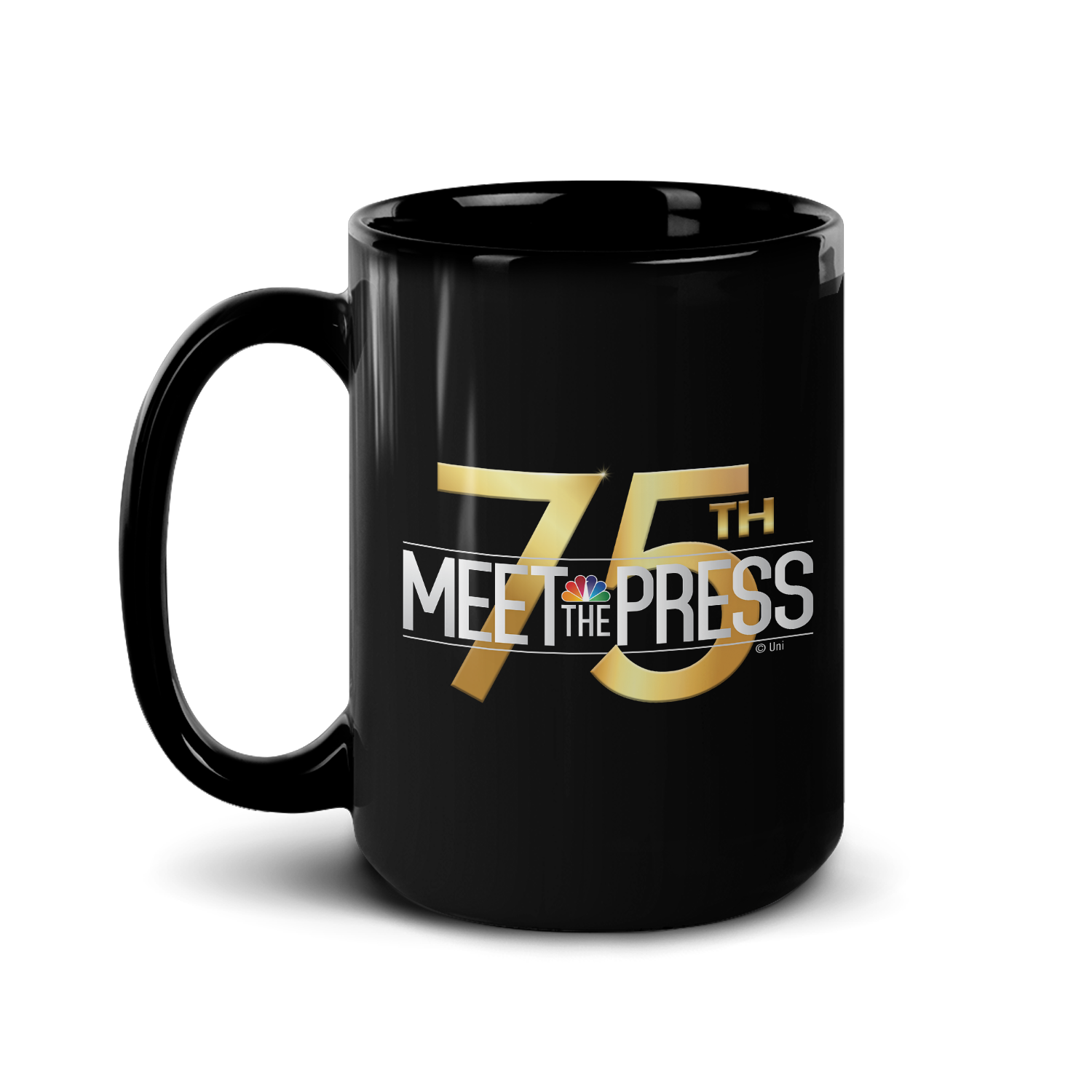 Meet The Press: 75th Anniversary Logo Black Mug