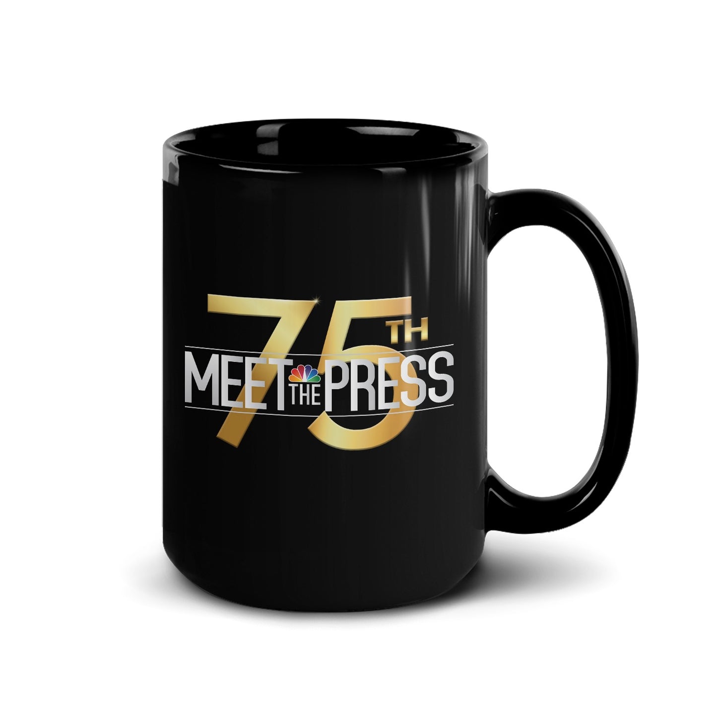 Meet The Press: 75th Anniversary Logo Black Mug