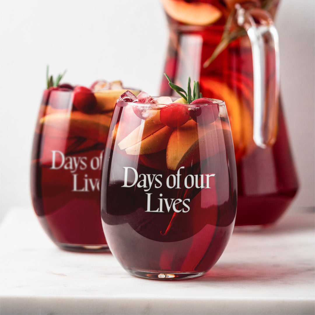 Days of Our Lives Logo Laser Engraved Stemless Wine Glass