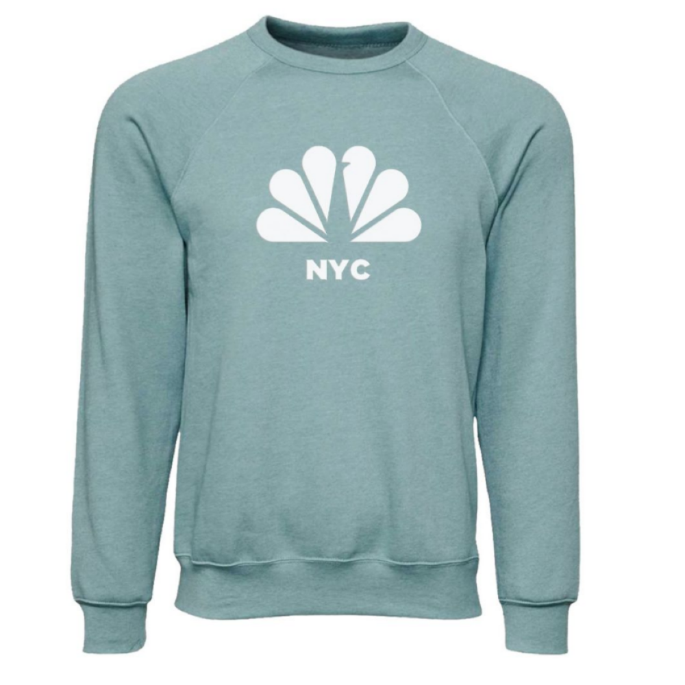 NBC NYC Flocked Teal Crewneck