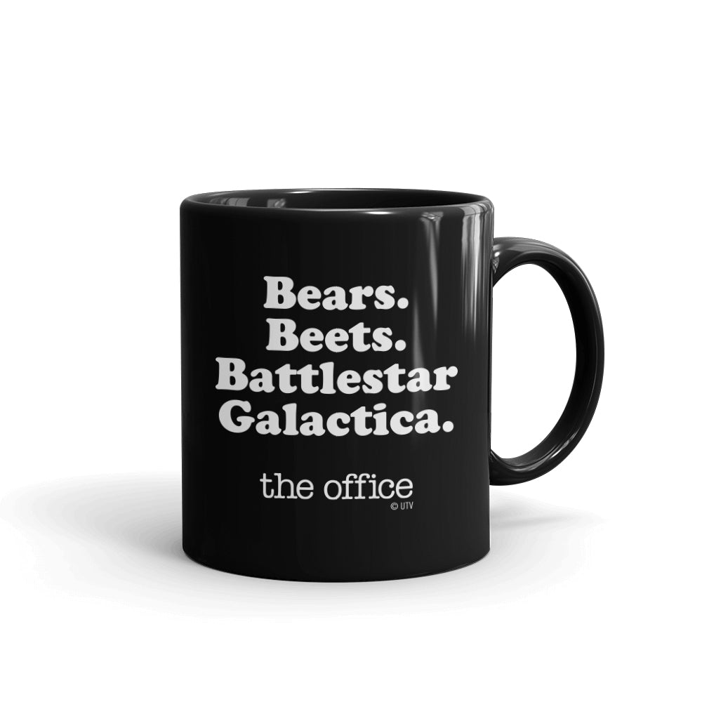 The Office Bears. Beets. BG. Black Mug