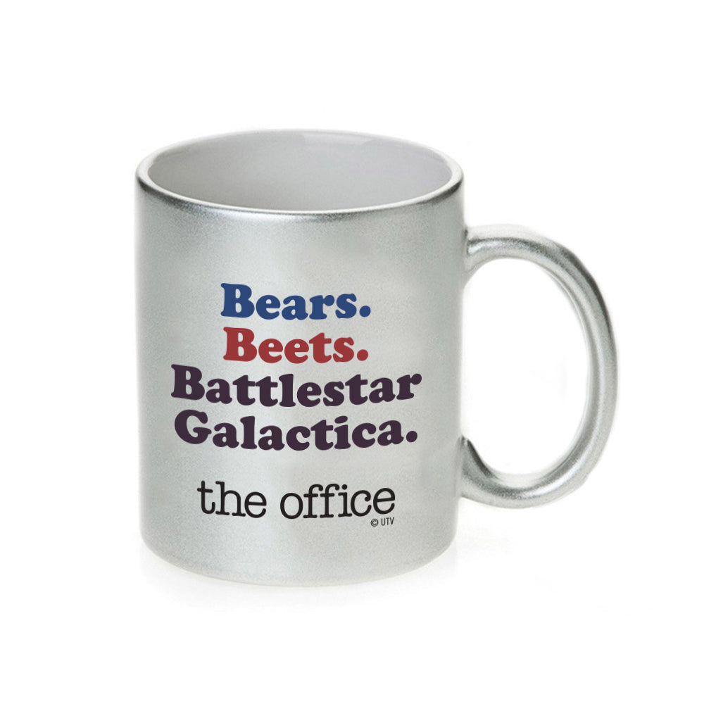The Office Bears. Beets. BG. 11 oz Silver Metallic Mug