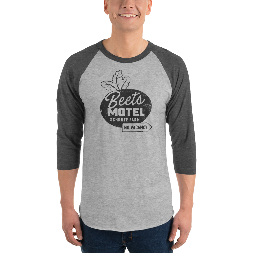 The Office Beets Motel Unisex 3/4 Sleeve Raglan Shirt