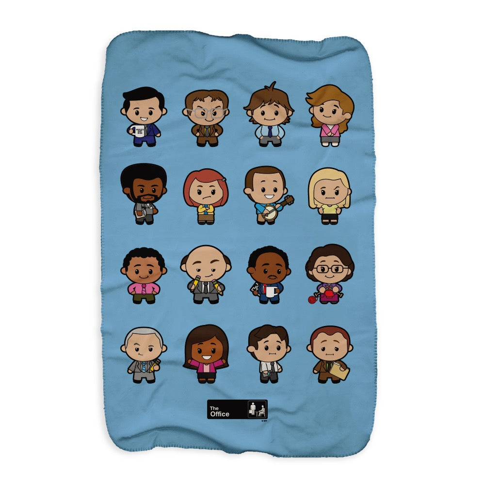The Office Cute Collection Characters Sherpa Blanket