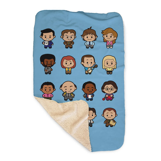 The Office Cute Collection Characters Sherpa Blanket