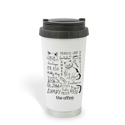 The Office Angela's Cat Mash-Up 16 oz Stainless Steel Thermal Travel Mug
