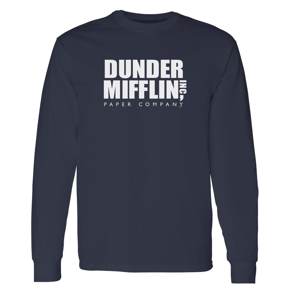 The Office Dunder Mifflin White Adult Long Sleeve T-Shirt