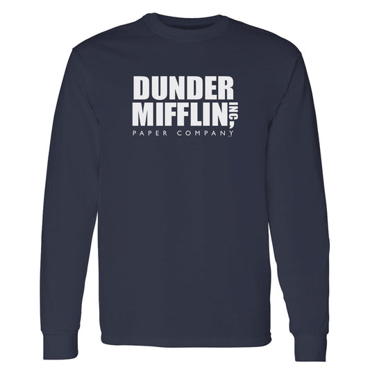 The Office Dunder Mifflin White Adult Long Sleeve T-Shirt