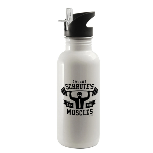 The Office Dwight Schrute's Gym for Muscles 20 oz Screw Top Water Bottle with Straw