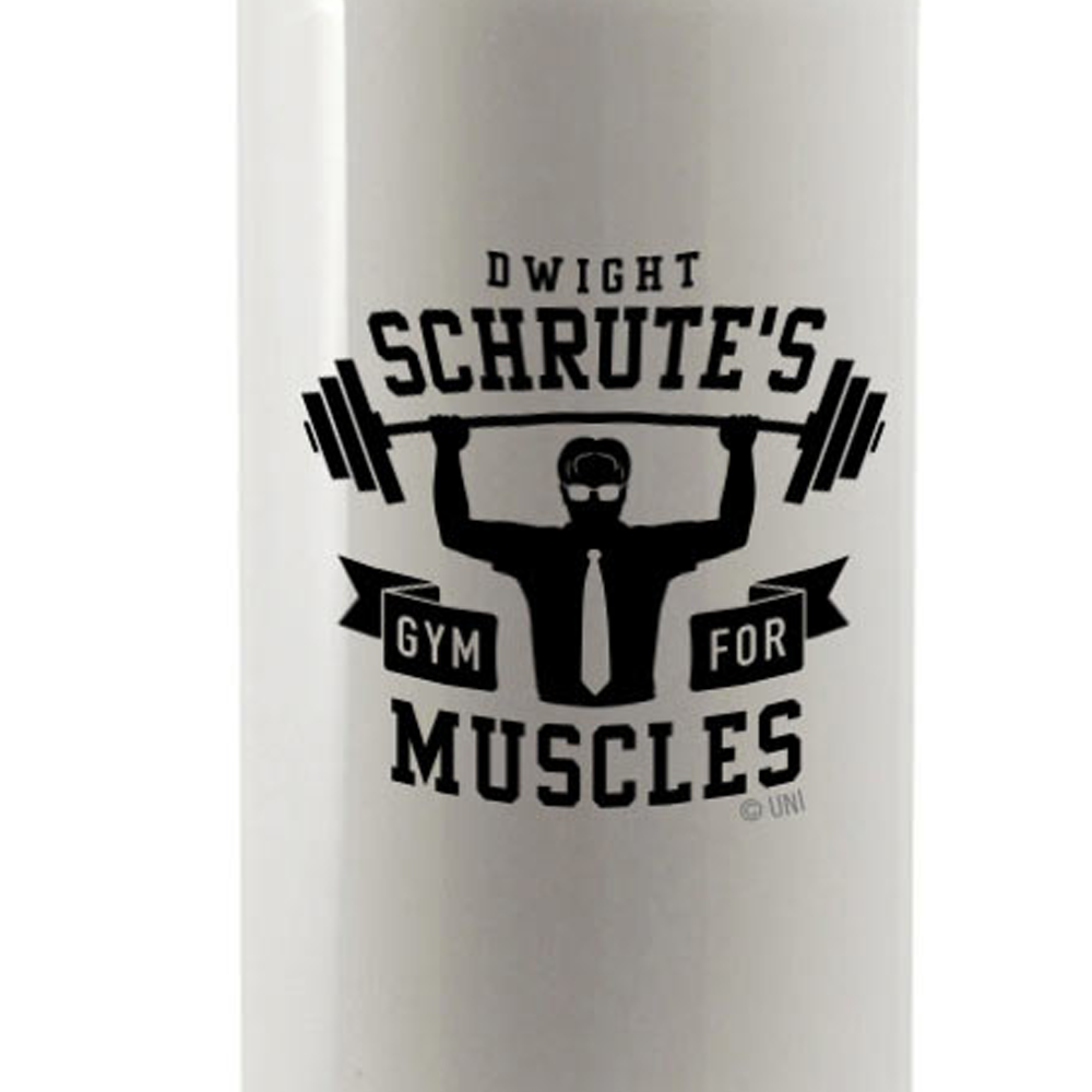 The Office Powder Shaker Bottle, 25oz - Dwight Schrute's Gym for Muscles -  Bottle with Wisk Ball - Blend Protein Powder, Sports Drinks, Nutrition  Shakes, Smoothies and More - Official Merchandise
