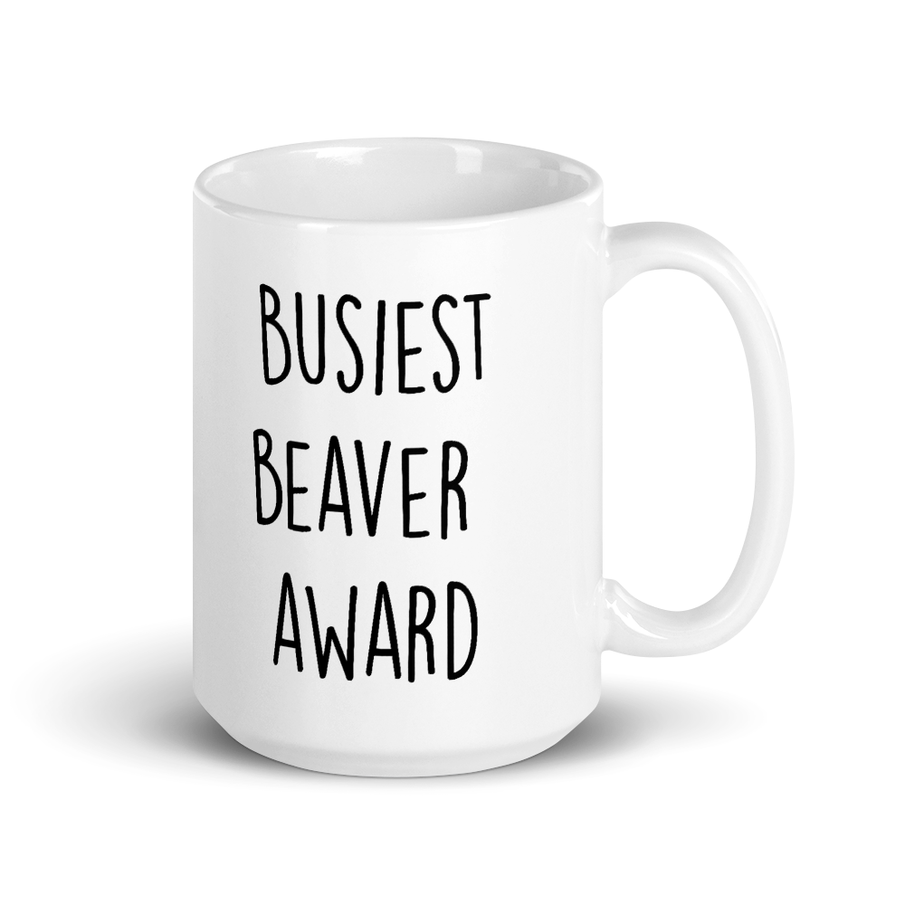 The Office Busiest Beaver Dundie Award White Mug