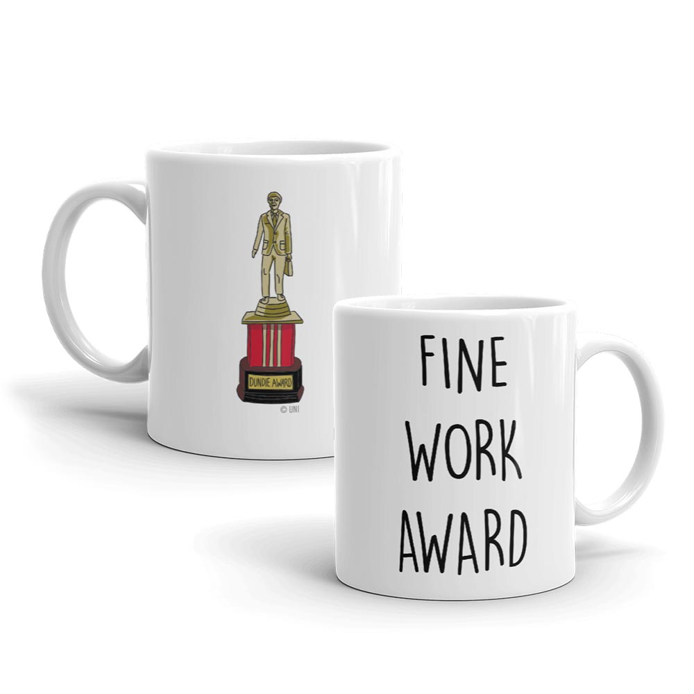 The Office Fine Work Dundie Award White Mug