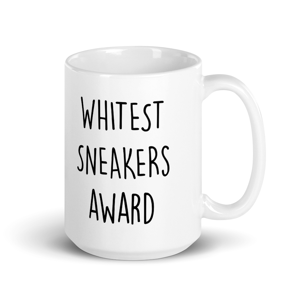 The Office Whitest Sneakers Dundie Award White Mug