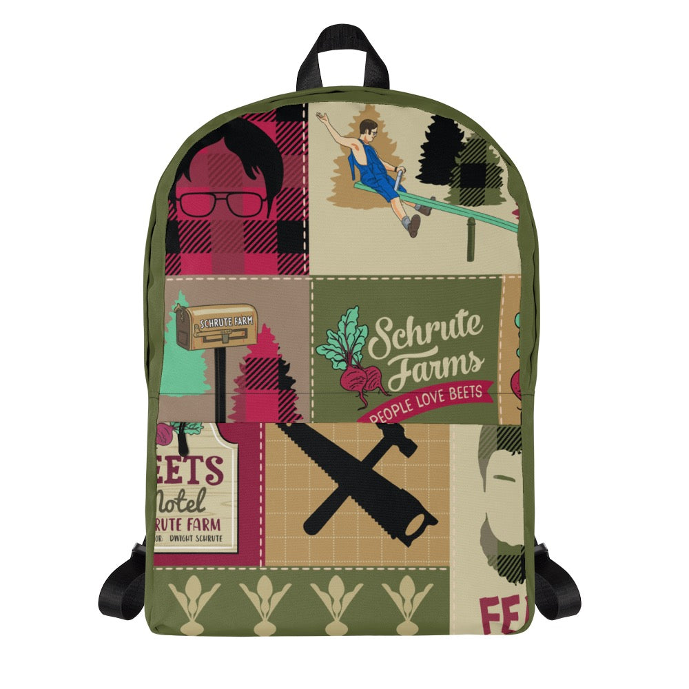 The Office Schrute Farms Pattern Backpack
