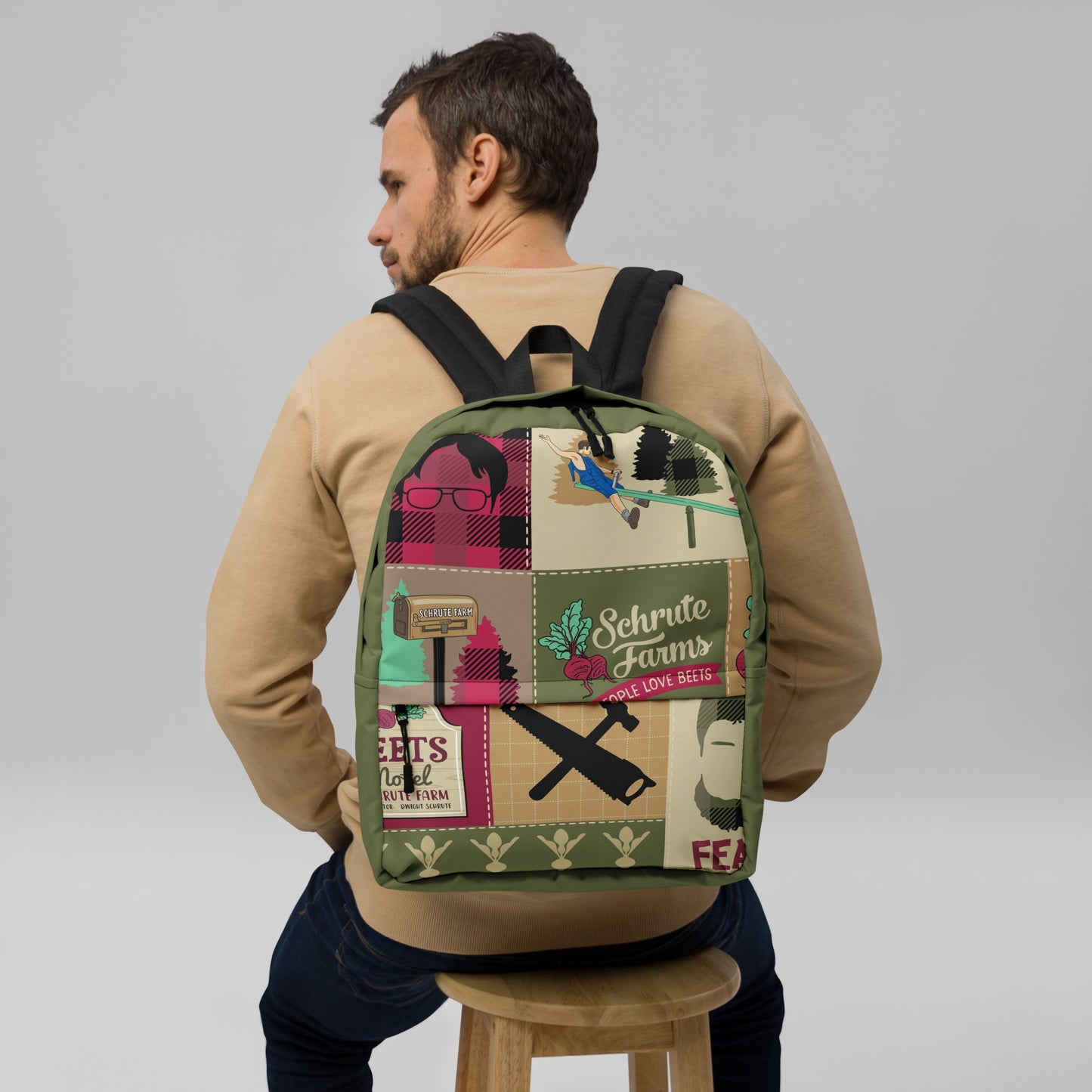 The Office Schrute Farms Pattern Backpack