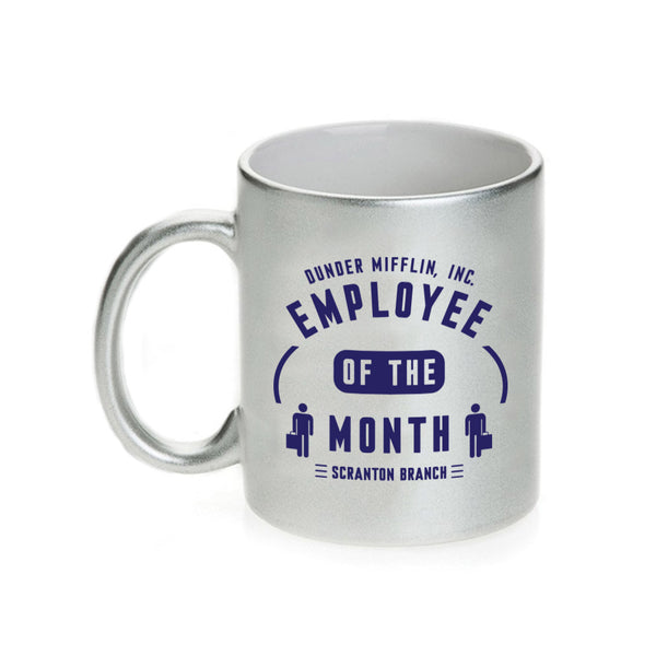 The Office Employee of the Month 11 oz Silver Metallic Mug