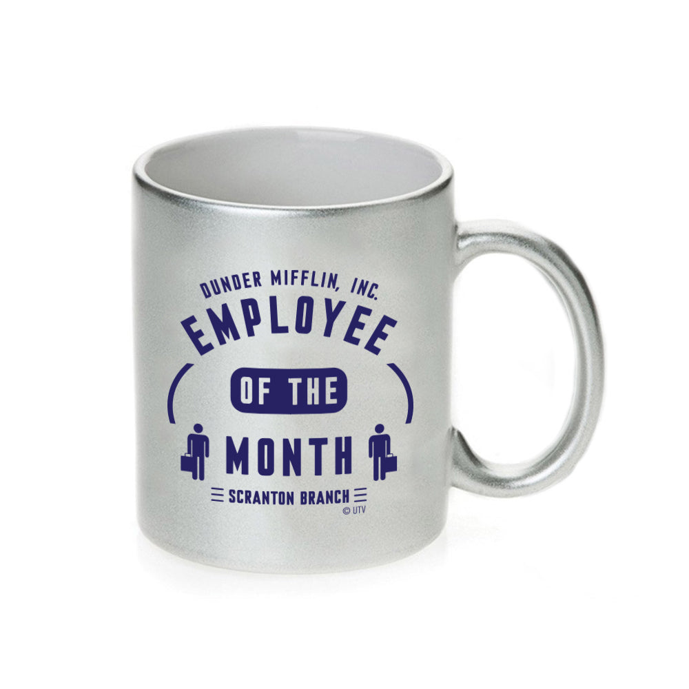 The Office Employee of the Month 11 oz Silver Metallic Mug