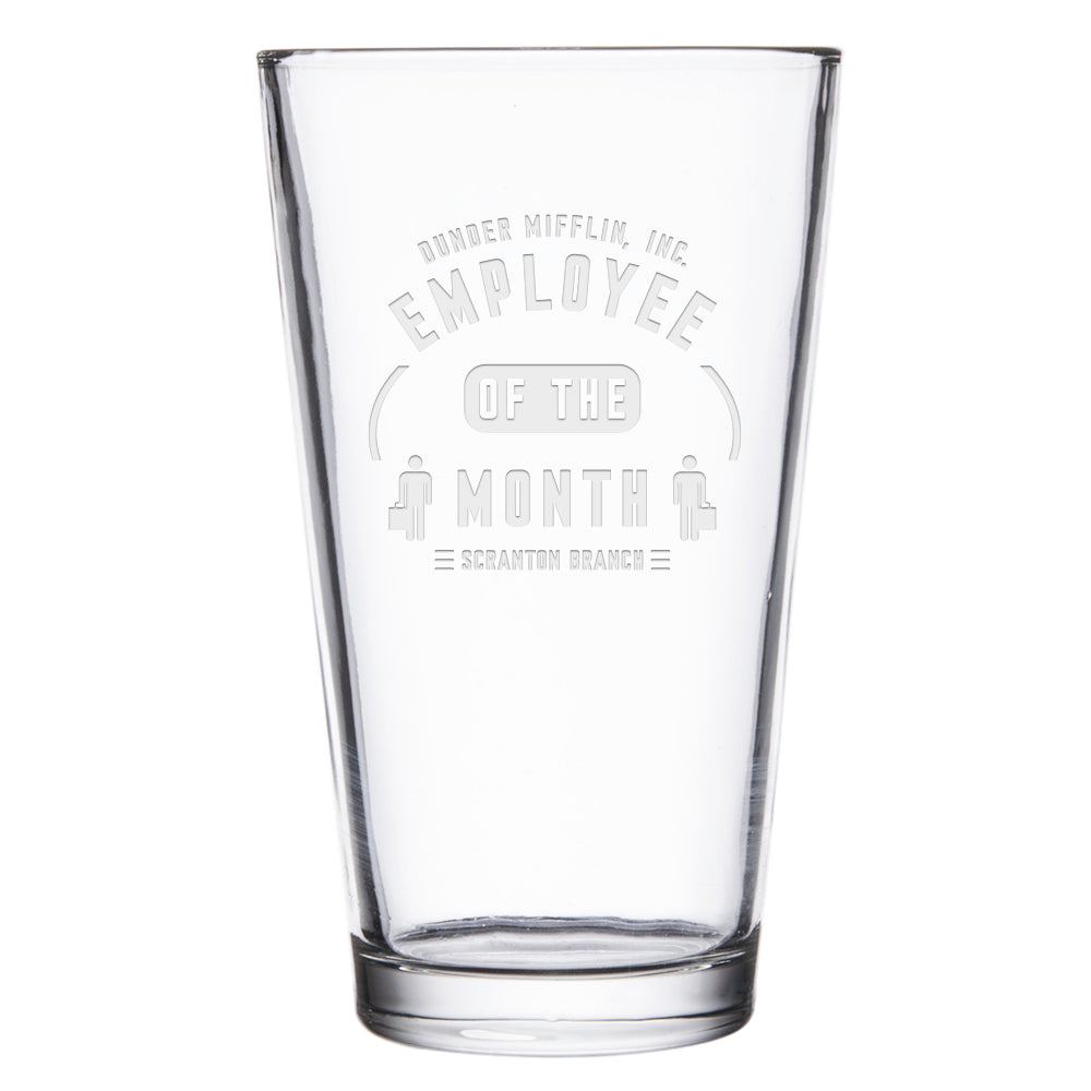 The Office Employee of the Month Laser Engraved Pint Glass