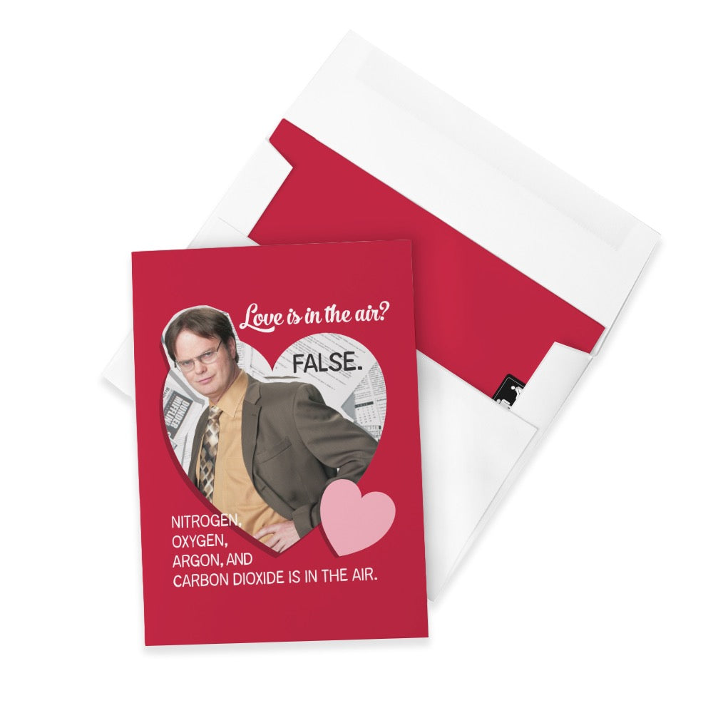 The Office Dwight Love Is In The Air Satin Greeting Card