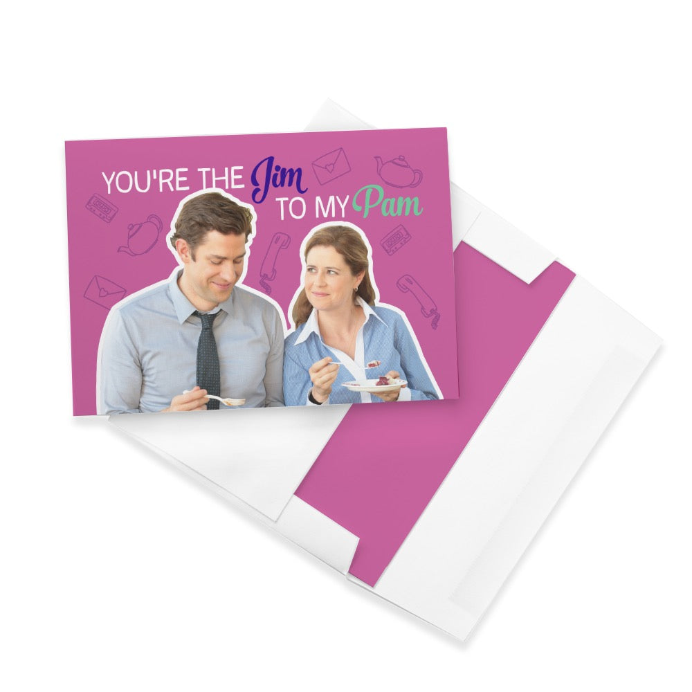 The Office Jim To My Pam Satin Greeting Card