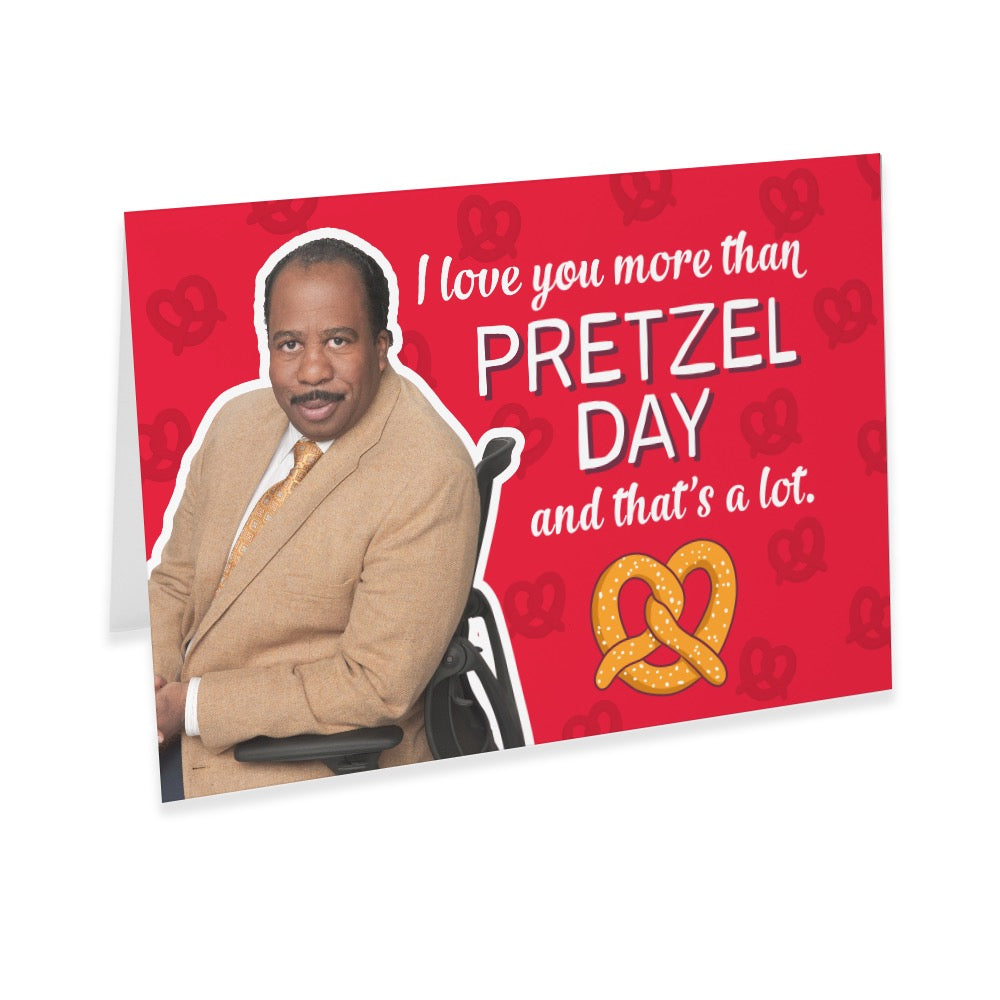 The Office Stanley Love You More Than Pretzel Day Satin Greeting Card