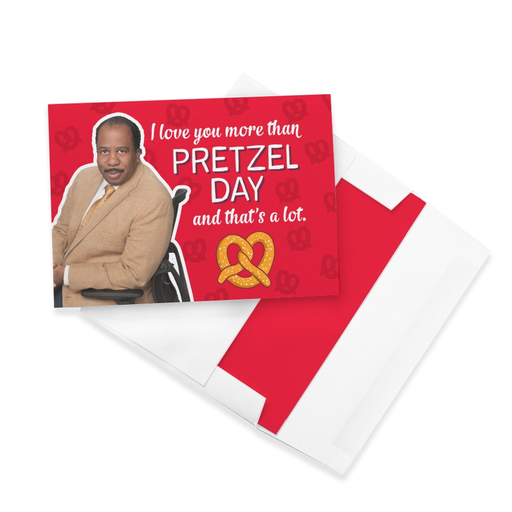 The Office Stanley Love You More Than Pretzel Day Satin Greeting Card