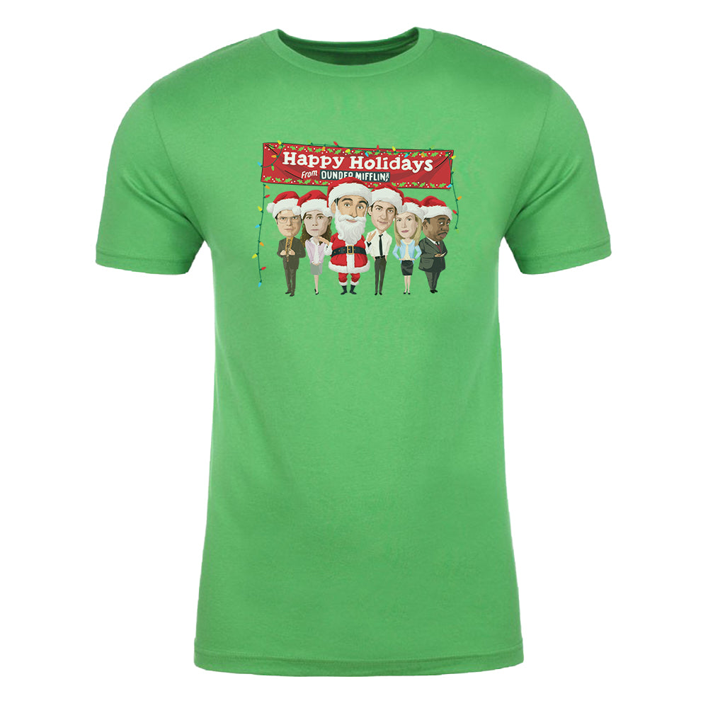 The Office Dunder Mifflin Happy Holidays Adult Short Sleeve T-Shirt